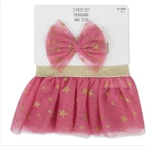 Okie Dokie Girls Infant 2pc TuTu Baby Shower Birthday Gift Set Pink 0-6 Months
